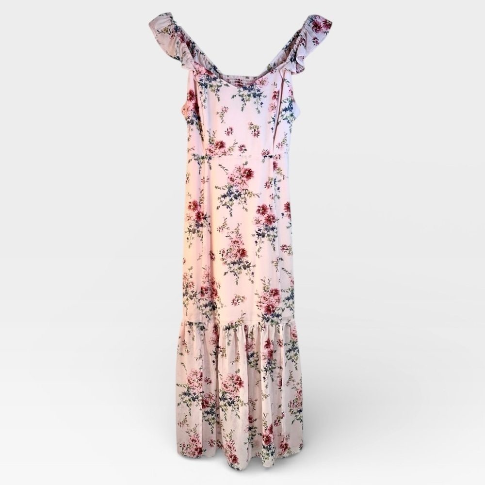 NWT Melrose & Market Light Link Floral Ruffle Midi Dress SMALL